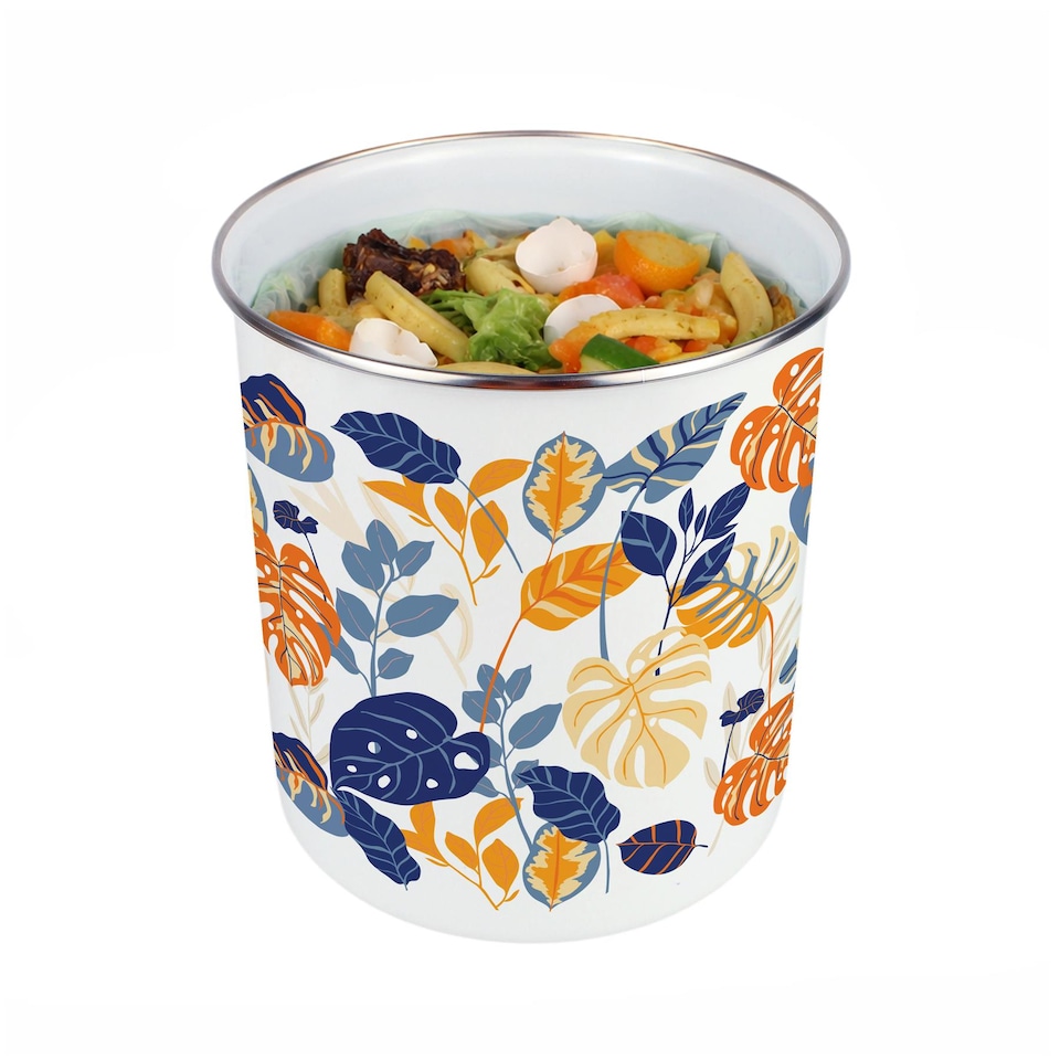 image 1 of Exotic Jungle Food Waste Caddy - Metal 2L Decorative Kitchen Compost Bin
