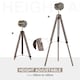 image 3 of HOMCOM Industrial Tripod Floor Lamp Wood Height Adjustable Spotlight Bronze