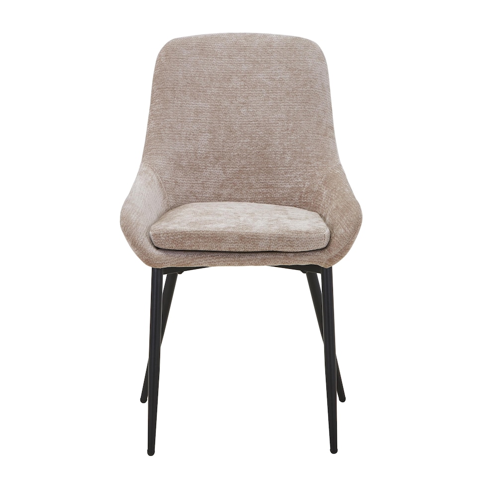Mink Upholstered Dining Chair with Curved Back and Metal Legs - Tesco ...