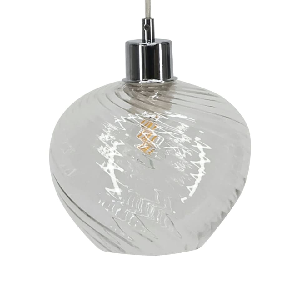 image 1 of Bradson - Clear Swirl Glass Easy Fit Pendant Shade | Clear | Small | 1