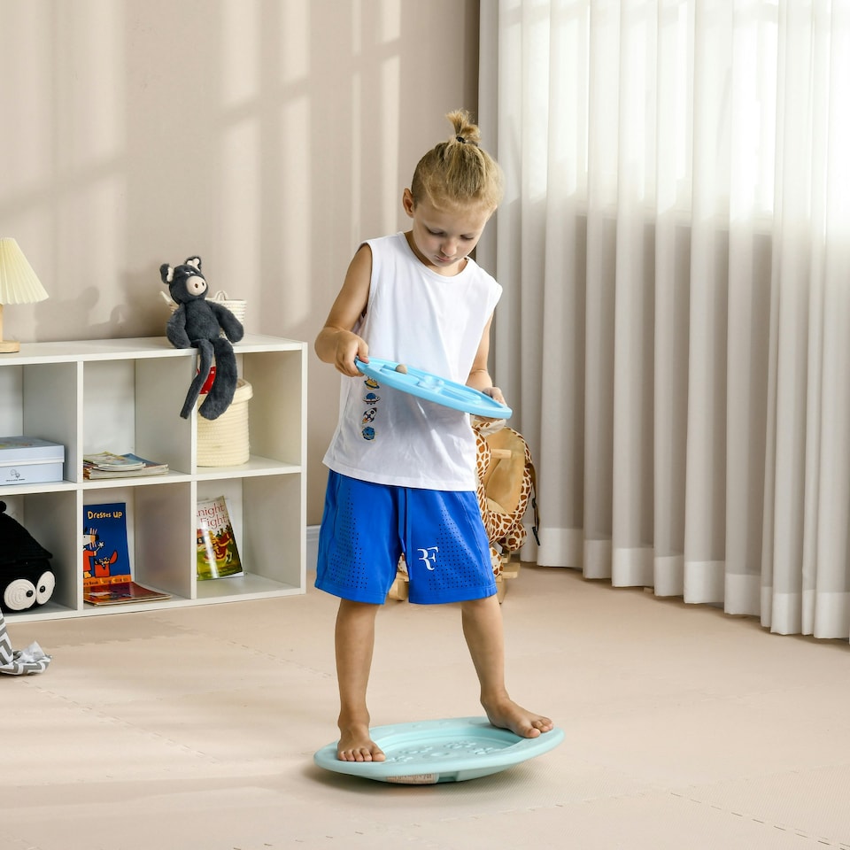 image 1 of ZONEKIZ 2 in 1 Balance Board, Kids Wobble Board with Ball - Blue Blue | One Size