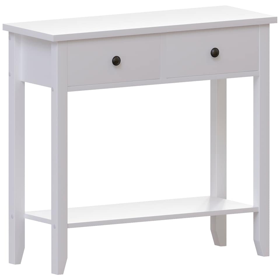 image 1 of Vida Designs Windsor 2 Drawer Console Table With Shelf, White