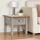 image 1 of Mercers Furniture Corona Grey Wax 1 Drawer Lamp Table Small Coffee Side Unit Solid Wood Pine Wooden Living Room with Mexican Styling