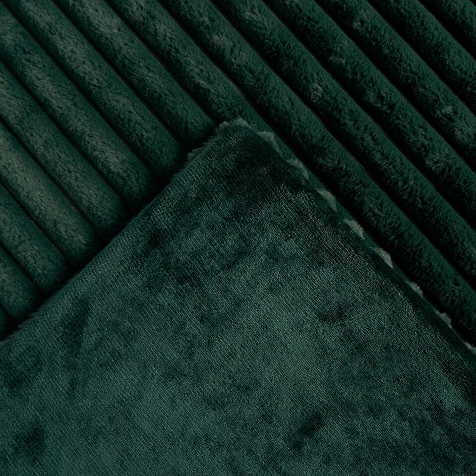 image 1 of OHS Faux Fur Ribbed Fleece Throw Blanket Winter Warm Supersoft