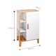 image 5 of Showerdrape Varallo Matt White & Bamboo Floor Bathroom Cabinet with Display Shelves | White | 1