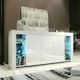 image 2 of White Sideboard 164cm Gloss Doors Free LED Modern Storage Unit | White