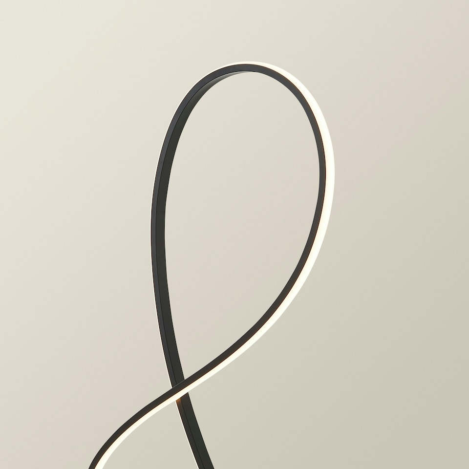 image 1 of ValueLights Infinity Black Swirl Integrated LED Floor Lamp Black