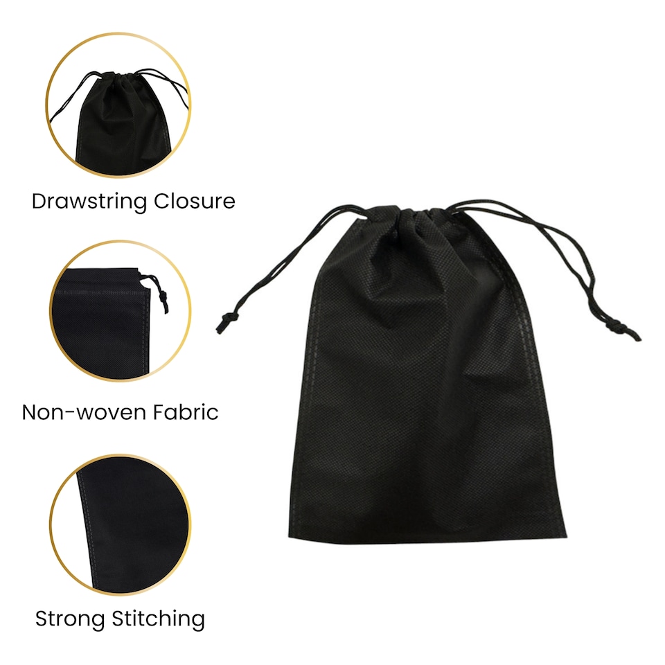 image 1 of Pack of 25 Grey Coloured 12x9cm Non-Woven Drawstring Bags | Grey