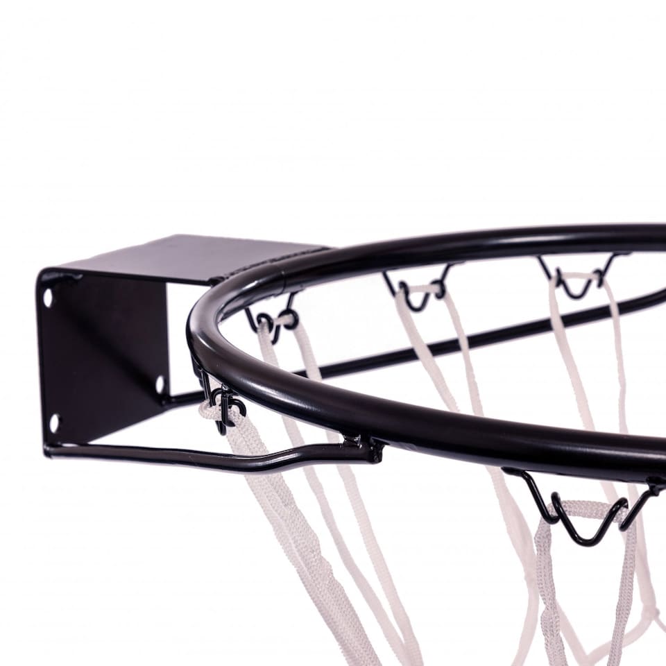 image 1 of Heavy Duty Wall Mounted Full Size Black Basketball Hoop Rim and Net