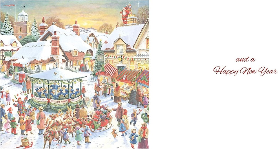 image 1 of Fantastic Colourful 3D Festive Night Time Shopping Design Christmas Card