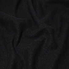 Minerva Core Range Black 100% Pure Boiled Wool Coating Fabric for Dressmaking, 140cm / 55" Wide - per metre
