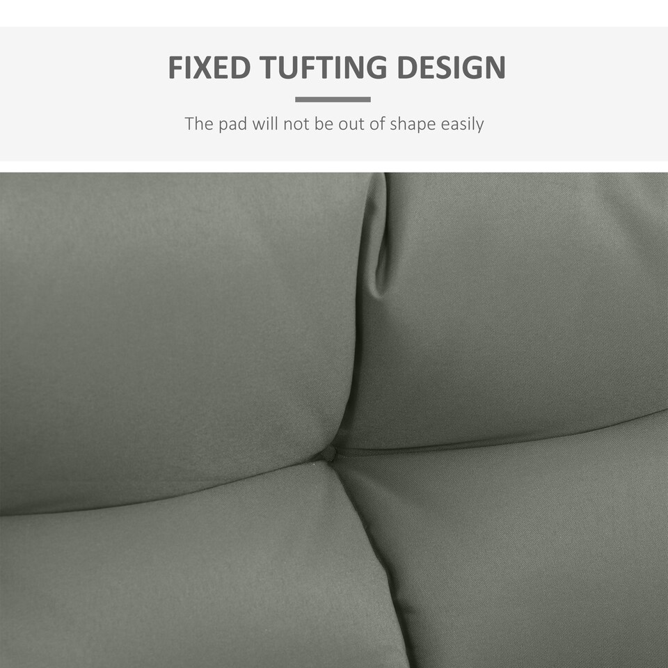 image 1 of Outsunny 2Pcs Garden Tufted Pallet Cushion Seat Pad, Back Cushion Patio