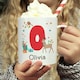 image 2 of Personalised Initial Reindeer Christmas Plastic Mug
