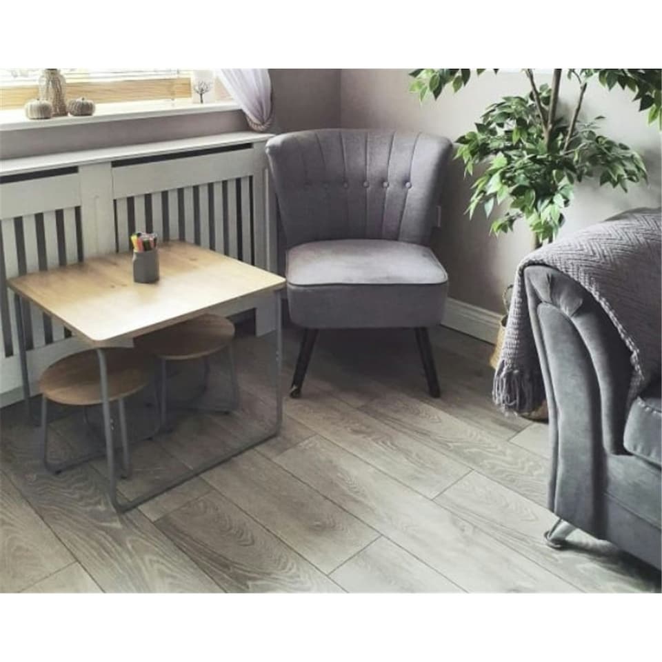 image 1 of PACK OF 15 (Total 15 Units) - Grey Oak 8mm Thick Laminate Flooring (33.3m2 Coverage)