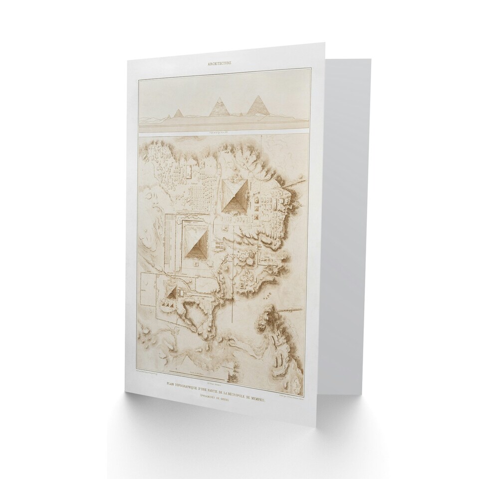 image 1 of Prisse d'Avennes Art Card Giza Pyramids French Topographic Map