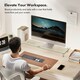 image 5 of VonHaus Height Adjustable Tempered Glass Monitor Stand for Desks