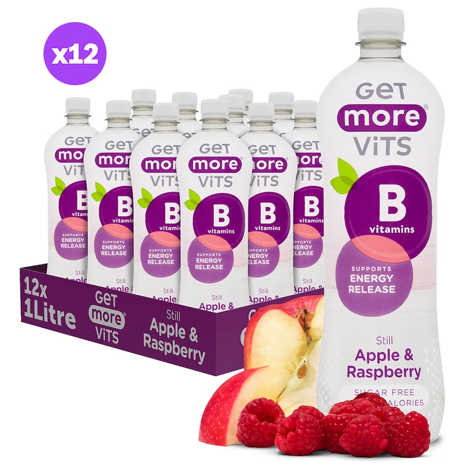 image 1 of Get More B Vitamins Still Apple & Raspberry 12x1L