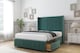 image 4 of Sloomy Hargrave Emerald Plush Divan Bed Base No Drawers With 54 Inch Wingback Headboard & 12 Inch Matching Footboard | Green | Emerald | Double | 1