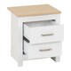 image 2 of Portland 2 Drawer Bedside - L40 x W50 x H46 cm - White/Oak Effect