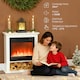 image 6 of HOMCOM 1800W White Electric Fire with Remote & Timer for Living Room