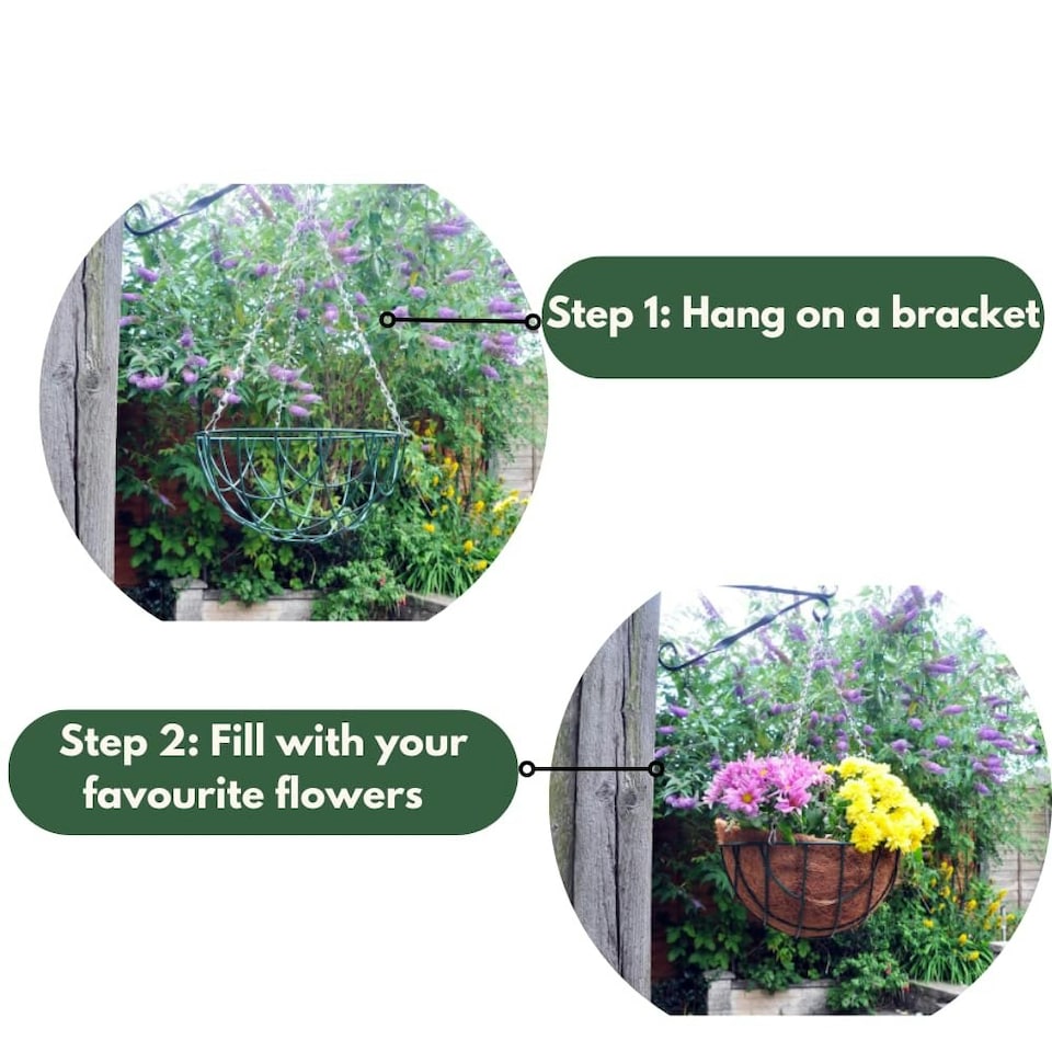 image 1 of Marco Paul Black Metal Hanging Basket 16" Black
