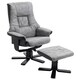 image 1 of HOMCOM Recliner Chair With Footstool, Swivel Lounge Armchair, 135 Reclining Chair With Soft Padded Seat and Armrest For Living Room, Bedroom, Grey