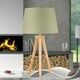 image 4 of Voyage - Light Oak Table Lamp or Bedside Light with Sage Green Shade Brown | Green