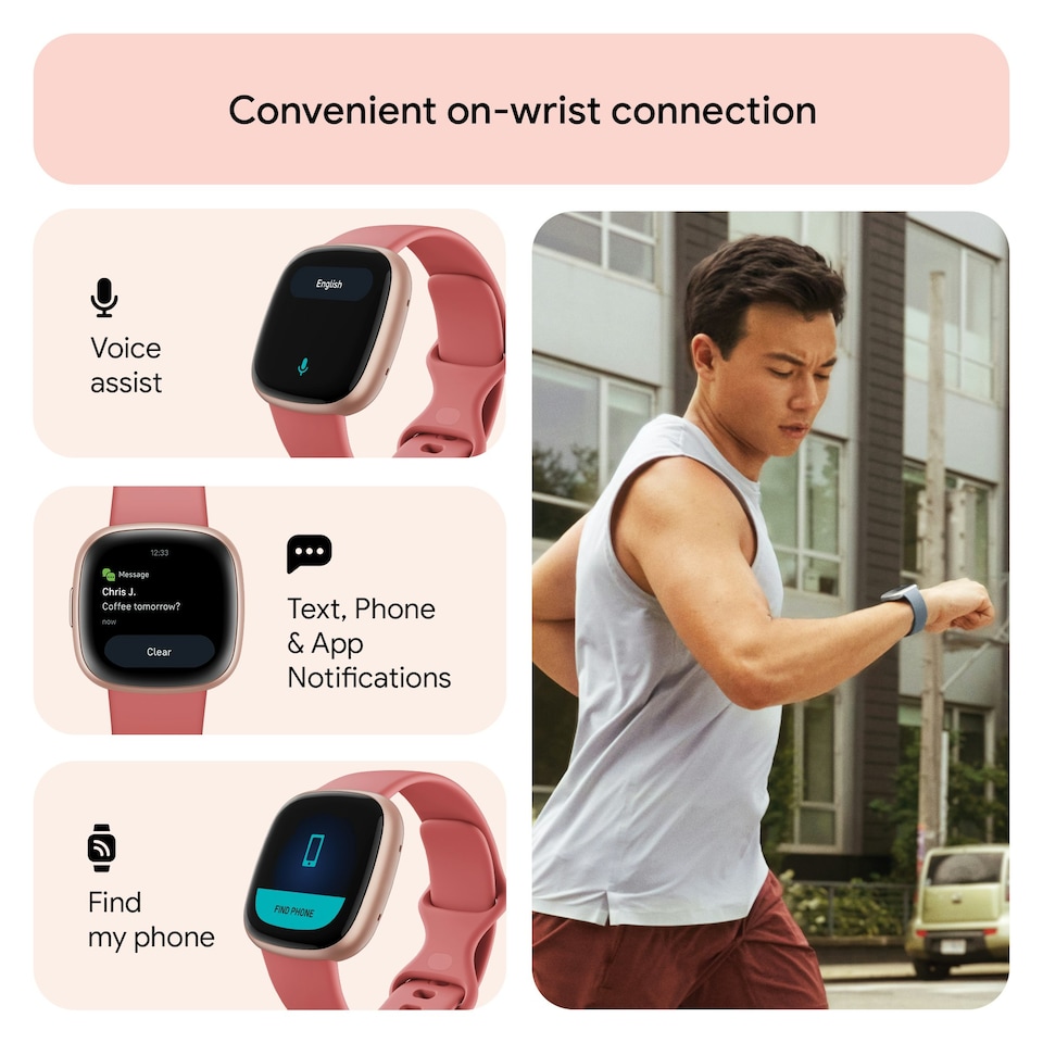 image 1 of Fitbit Versa 4 - Pink Sand / Copper Rose