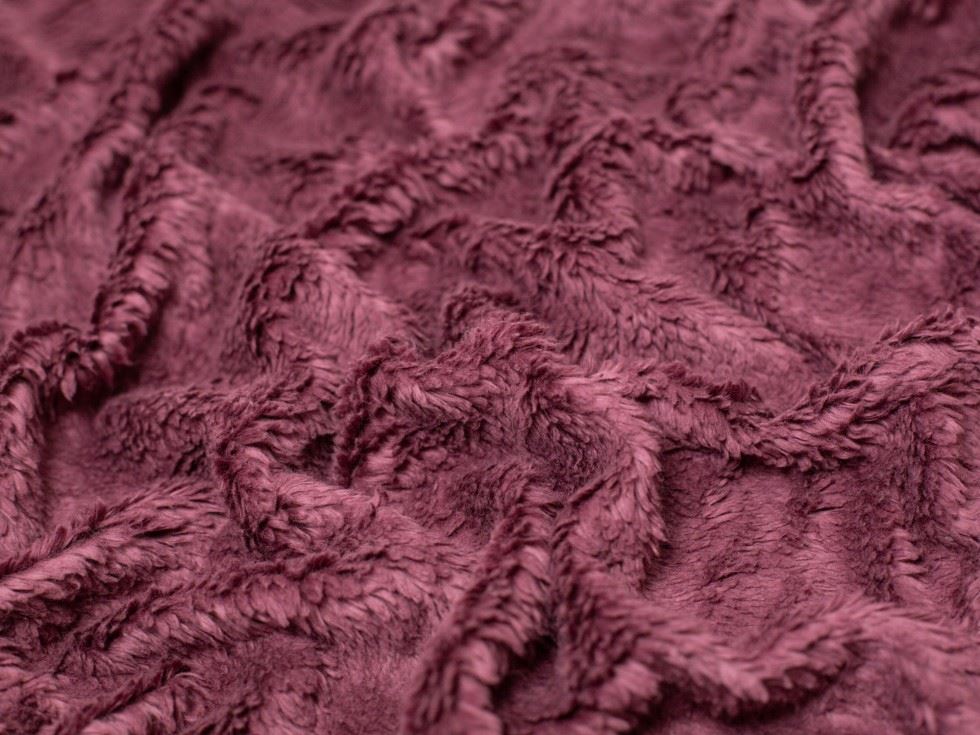 Minerva Core Range Wine Cotton Sherpa Fleece Fur Fabric for Dressmaking, Toy Making, 150cm / 59" Wide - per metre