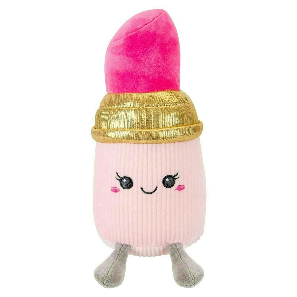 image 1 of Lipstick Soft Toy Cute Plushie Huggable Cuddly Stuffed Toy 18cm Pink