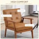 image 4 of HOMCOM Accent Chair PU Leather Armchair with Armrests for Living Room Brown