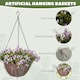 image 3 of HOMCOM Artificial Flowers in Basket Set of 2 with 75 Leaves and 15 Flowers | Purple | Purple