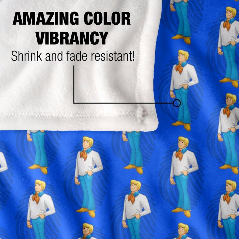 image 1 of Scooby Doo All-Over Print Fred Blanket - Multicoloured - One Size