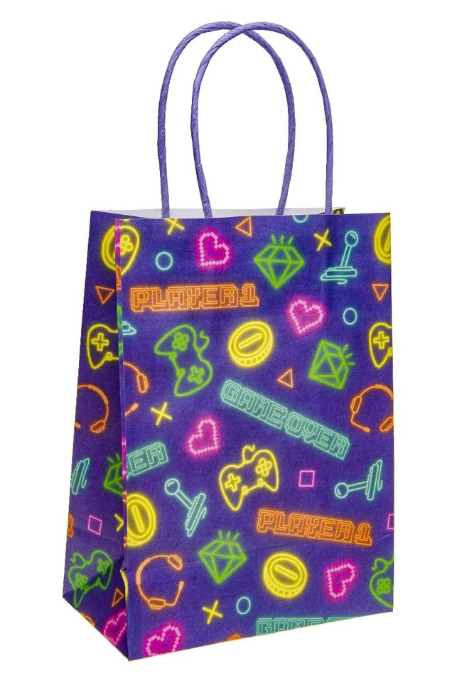 image 1 of Pack of 12 Gamer Design Paper Gift Bags