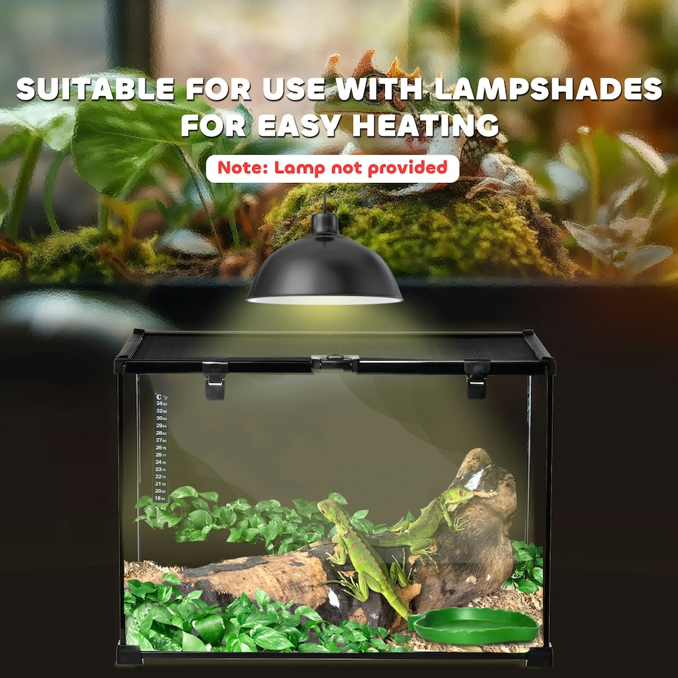 image 1 of PawHut Glass Reptile Terrarium Habitats for Lizards, Frogs, Snake 50 x 30 x 35cm