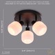 image 5 of Modern Designer Matte Black Spot Ceiling Light with White Ribbed Glass Shades