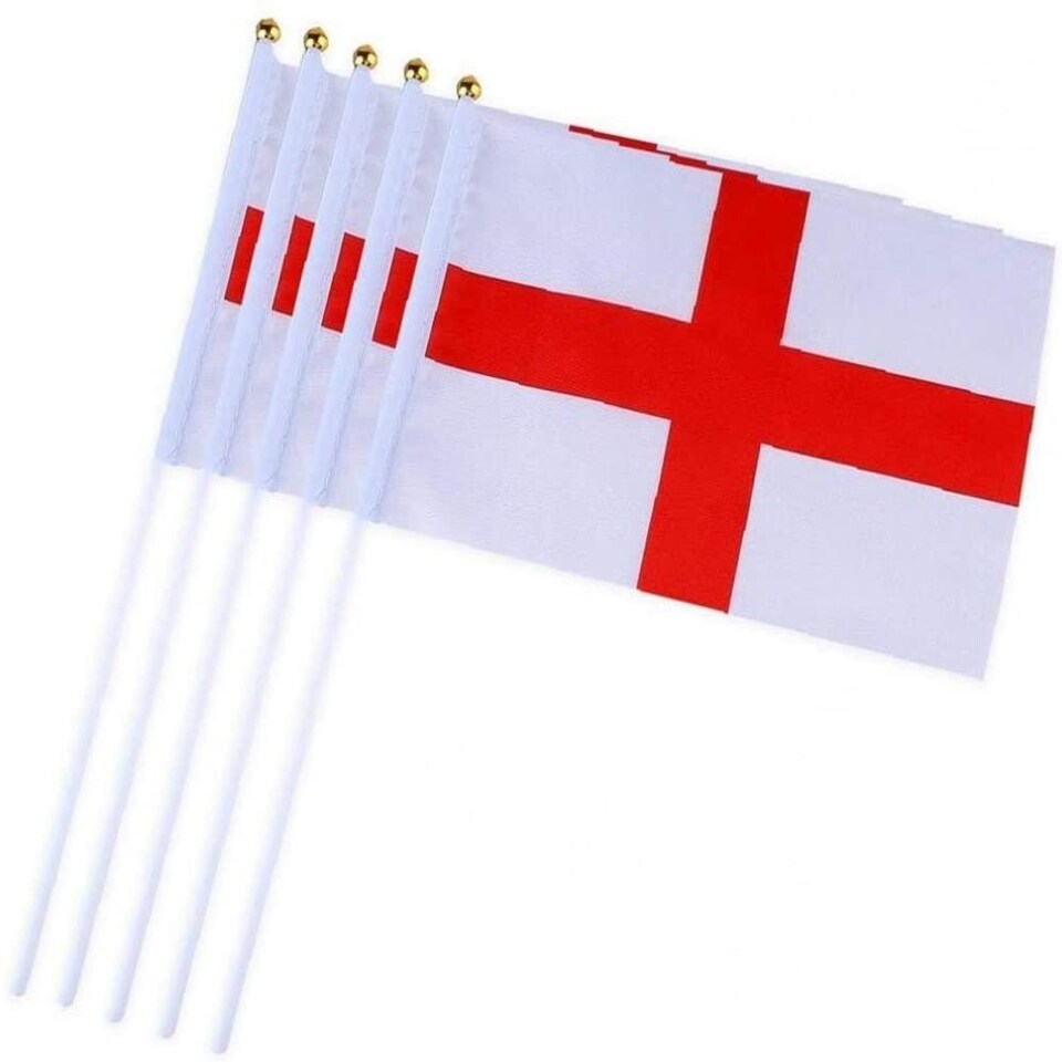 image 1 of St George Hand Flags 10 Pcs Multi