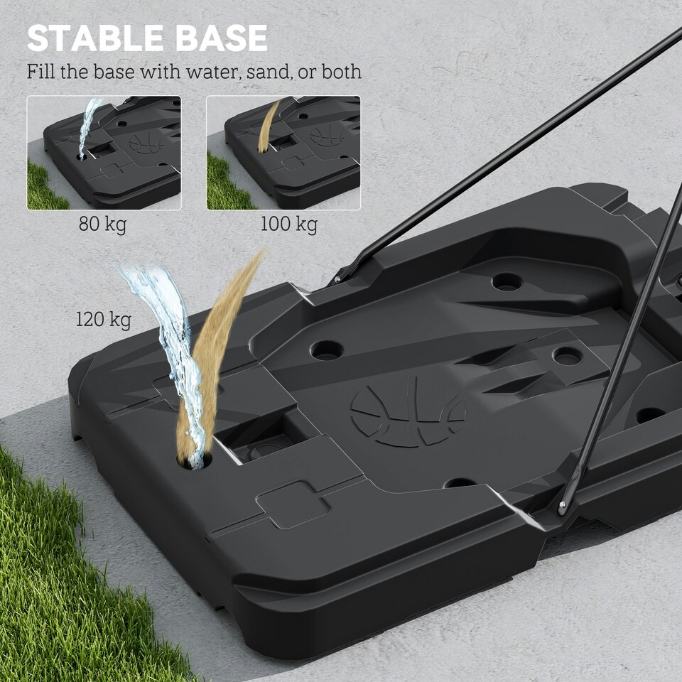 image 1 of SPORTNOW 2.3-3.05m Basketball Hoop and Stand with Base and Wheels