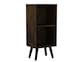 image 1 of 2-Tier Cube Display Cabinet with Scandinavian Legs | Brown | Rustic Brown & Black | 1