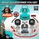 image 6 of HOMCOM Kids Truck Engine Toy Set Toddler Educational Car Service Station with RC Car Key Steering Wheel Horn Light, Mechanic Gifts for Ages 3-5 Years - Teal