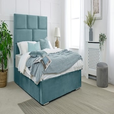 Hampton Plush Small Double Bed Frame - Duck Egg