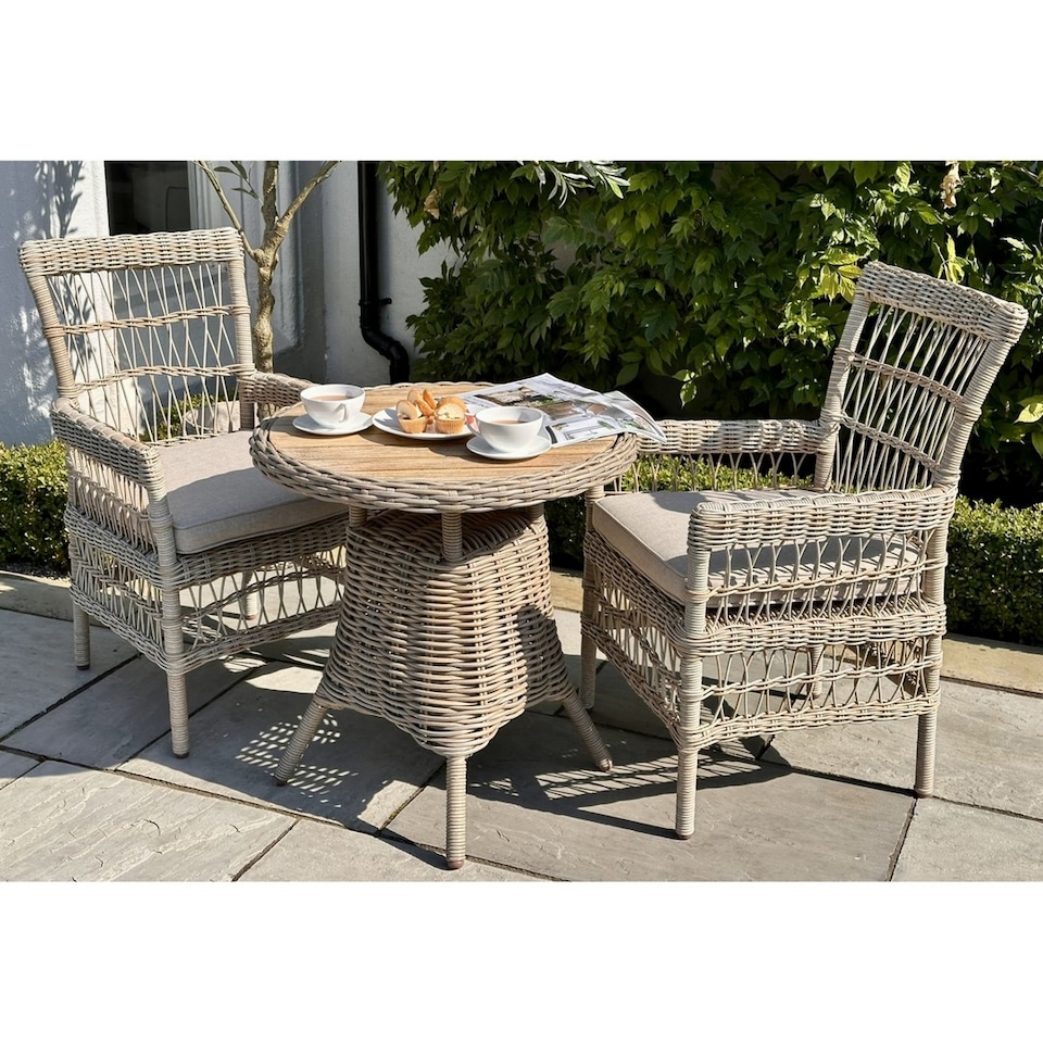 image 1 of Provence Collection Outdoor Dining Chair - Metal - L94 x W62 x H69 cm - Beige | Grey