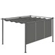 image 1 of Outsunny 3 x 4m Metal Pergola with Retractable Roof and Roller Shade, Grey