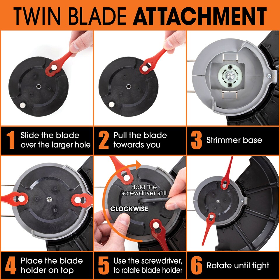 image 1 of Terratek 20V 2 in 1 Electric Cordless Grass Strimmer Garden Grass Cutter Trimmer 2 Batteries & 32 Blades & Spool Included