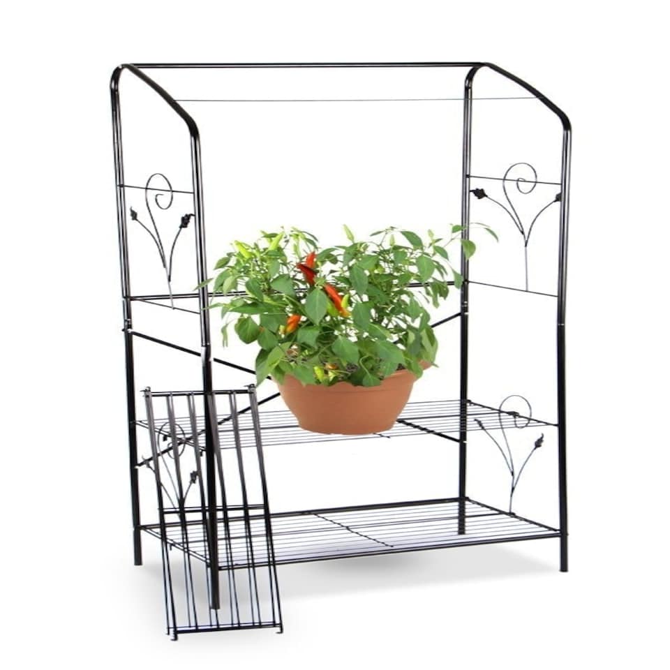 image 1 of Primrose 4 Tier Mini Greenhouse Plant Stand with Removable Cover