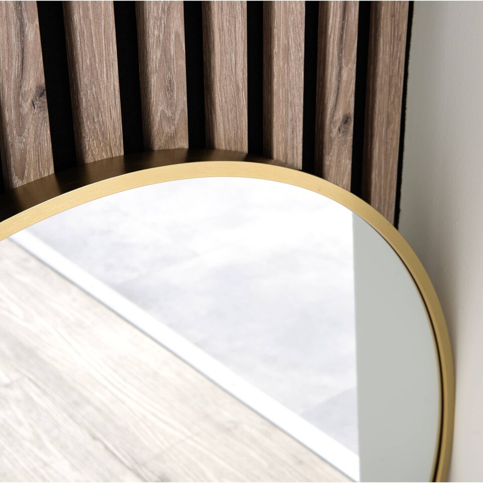 image 1 of Nielsen Jaron Round Wall Mirror - Slim Aluminium Frame - Gold - 80cm