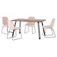 image 7 of Quebec Wave Edge Dining Set with 4 Velvet Lukas Chairs Green | Emerald Green
