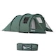 image 1 of Outsunny 3-4 Persons Tunnel Tent, Two Room Camping Tent with Windows, Black