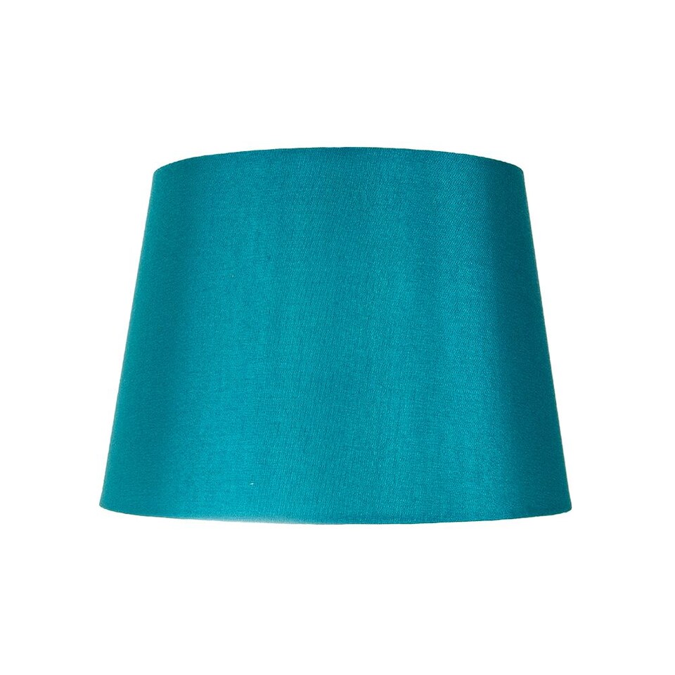 image 1 of Traditionally Designed Small 8" Drum Lamp Shade in Unique Teal Faux Silk Fabric | Blue | Teal | 1