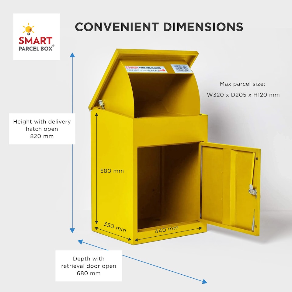 image 1 of SMART PARCEL BOX® Medium Front Access | Yellow | 1